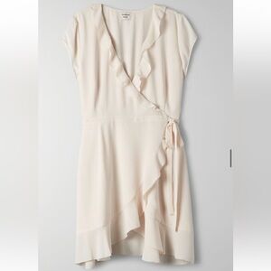 Aritzia Cream Wrap Dress